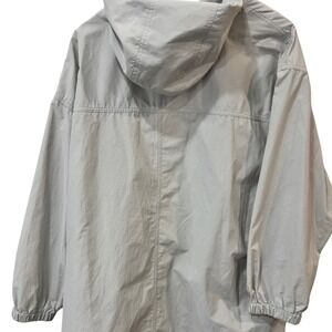 Eileen Fisher Woman Light Grey Hooded Anorak Jacket Button Front Plus 2X XXL